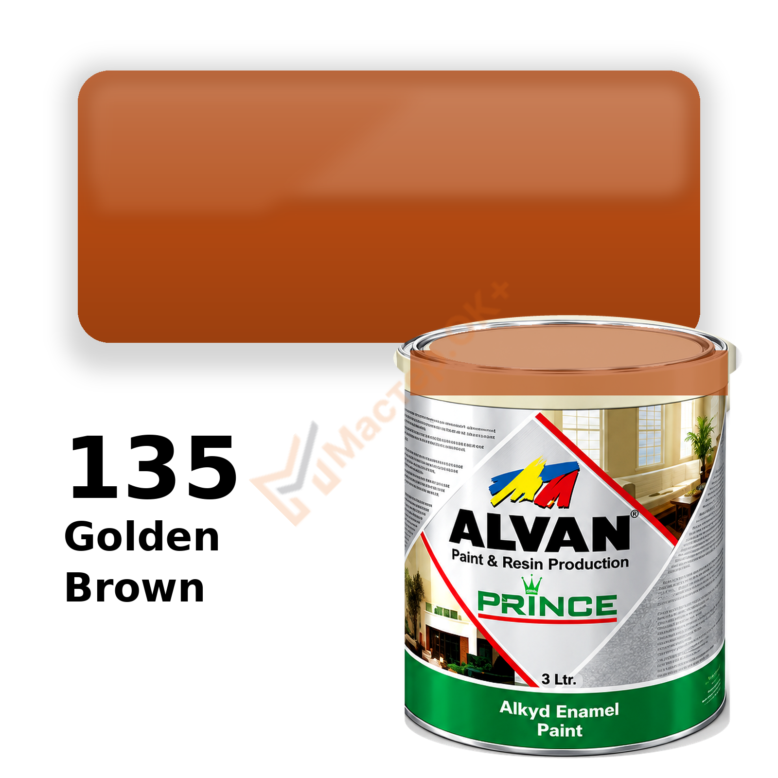 Алкидная оранжевая краска "Alvan" Prince (135) 3,5кг