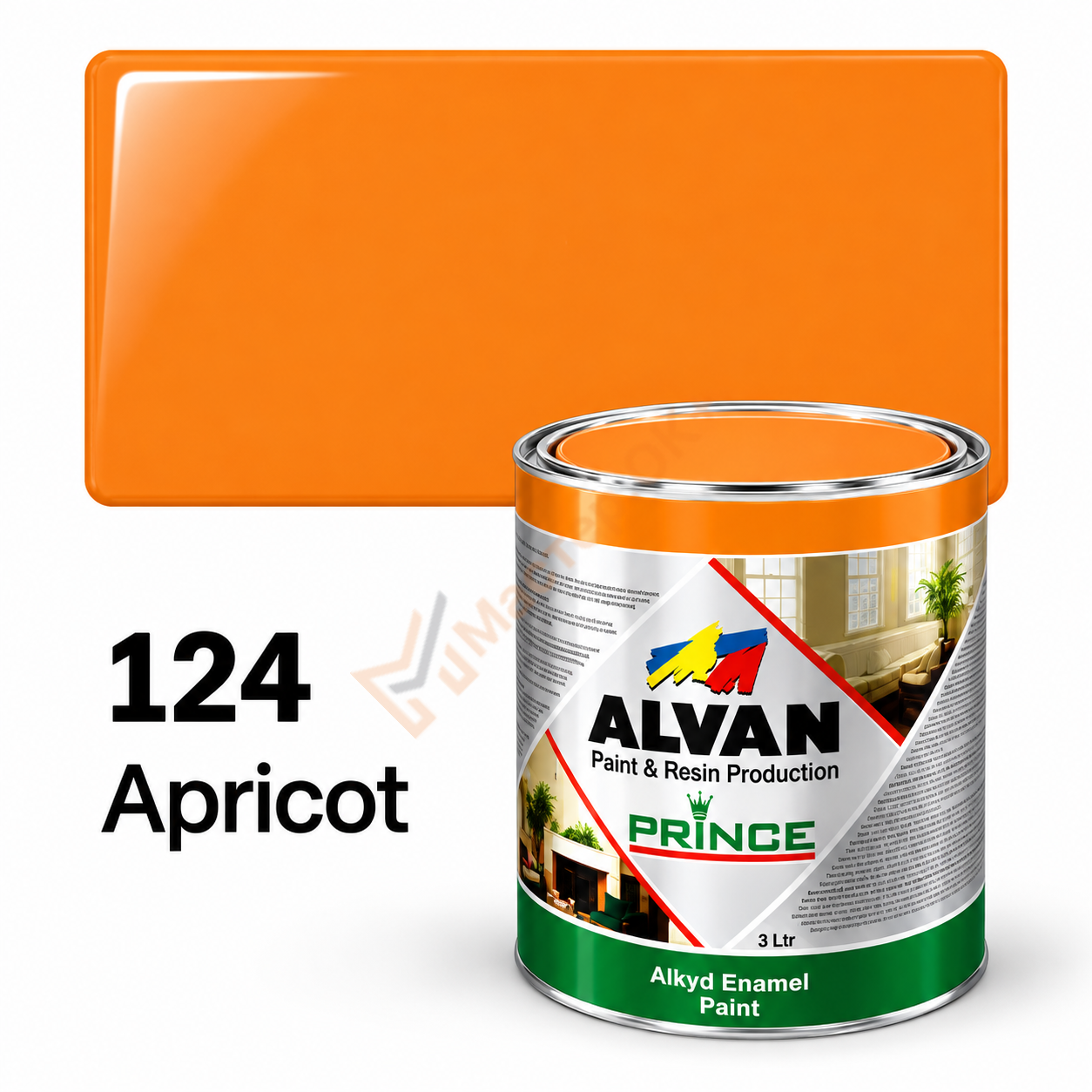 Алкидная оранжевая краска "Alvan" Prince (124) 3.5л